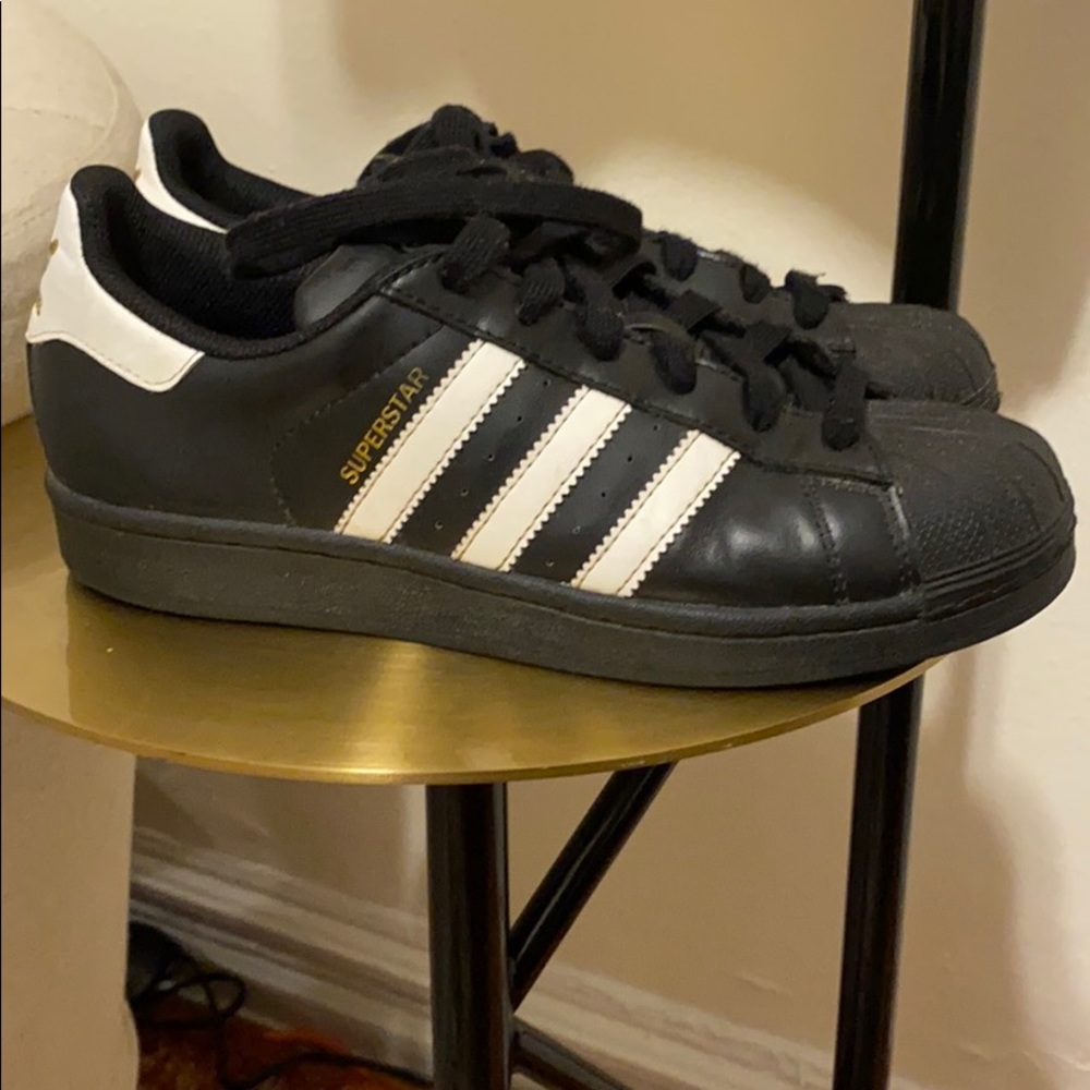 Adidas Black Superstar Sneakers
